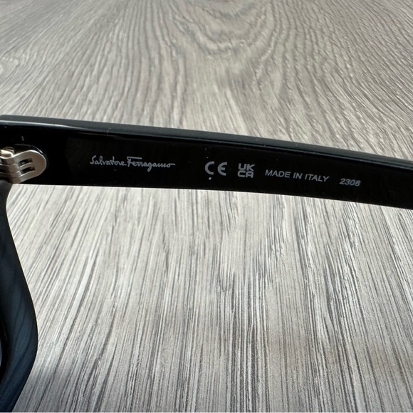 🆕 Ferragamo Black Acetate 53mm Square Sunglasses - Picture 7 of 13